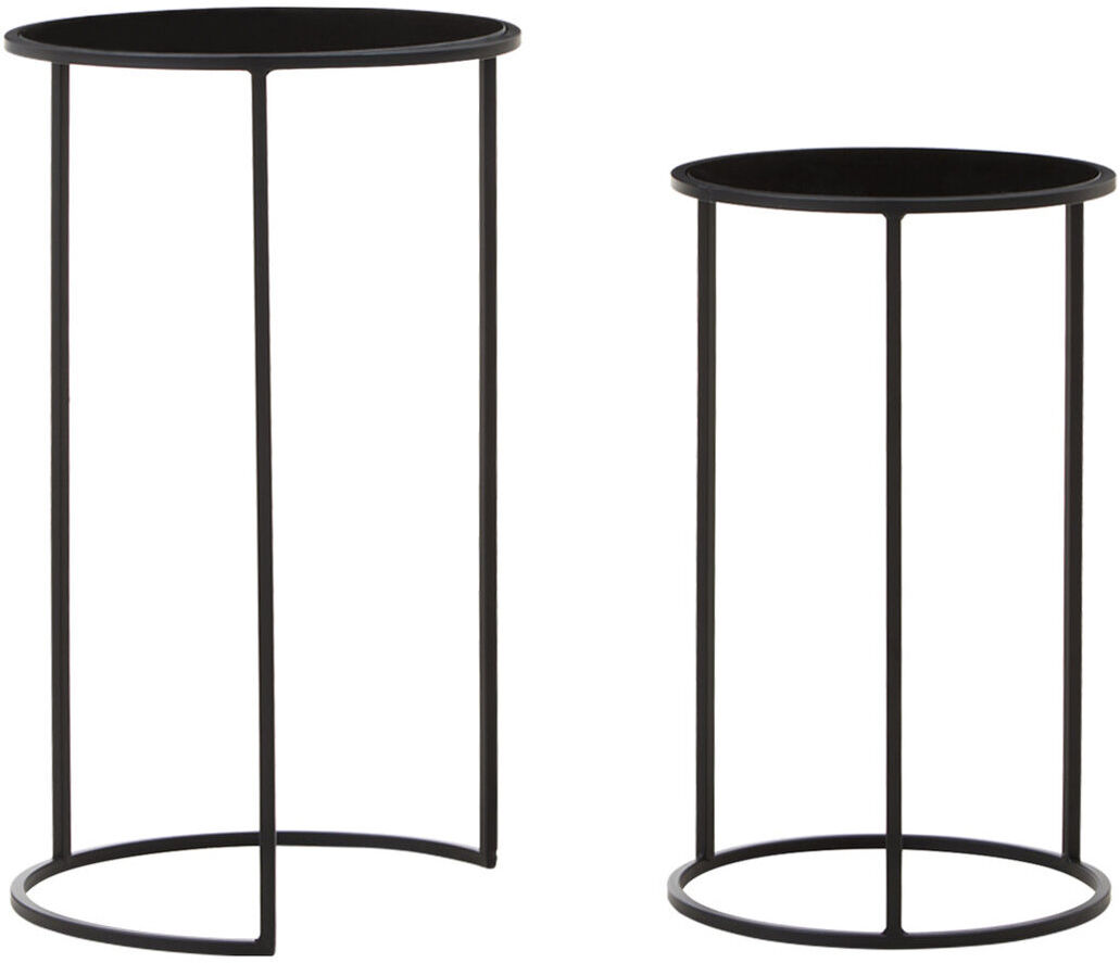 Fairmont Park Alfons Iron Plant Stand 1 Tier Set of 2 Black 60cm H X 35cm L X 35cm D