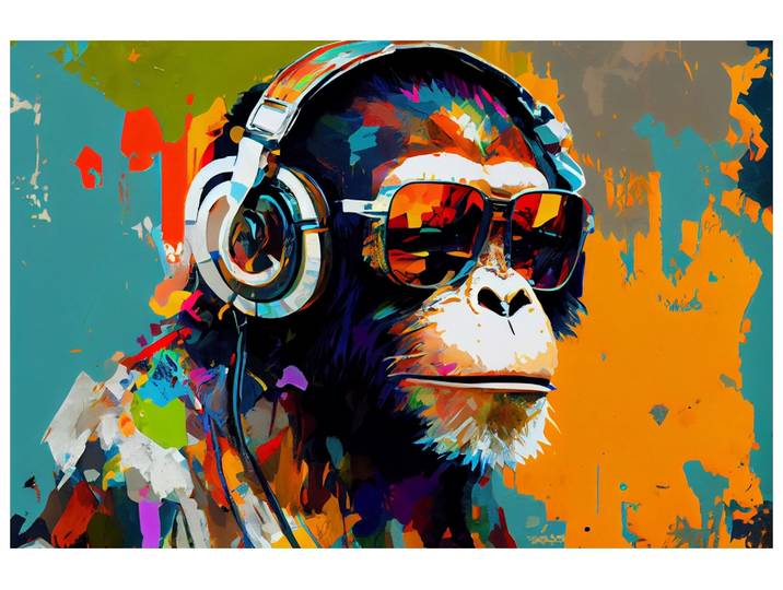 Canvas DJ Schimpanse image LAND