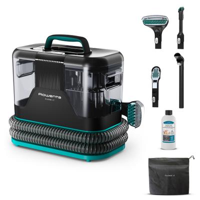 ROWENTA Teppichreinigungsgerät "IN5020 Clean It Fleckenentferner", grün (grün, schwarz), B:37,2cm H:28,4cm T:39cm, Mehrzwecksauger, tragbarerer Fleckenreiniger, beseitigt schnell und effizient Flecken