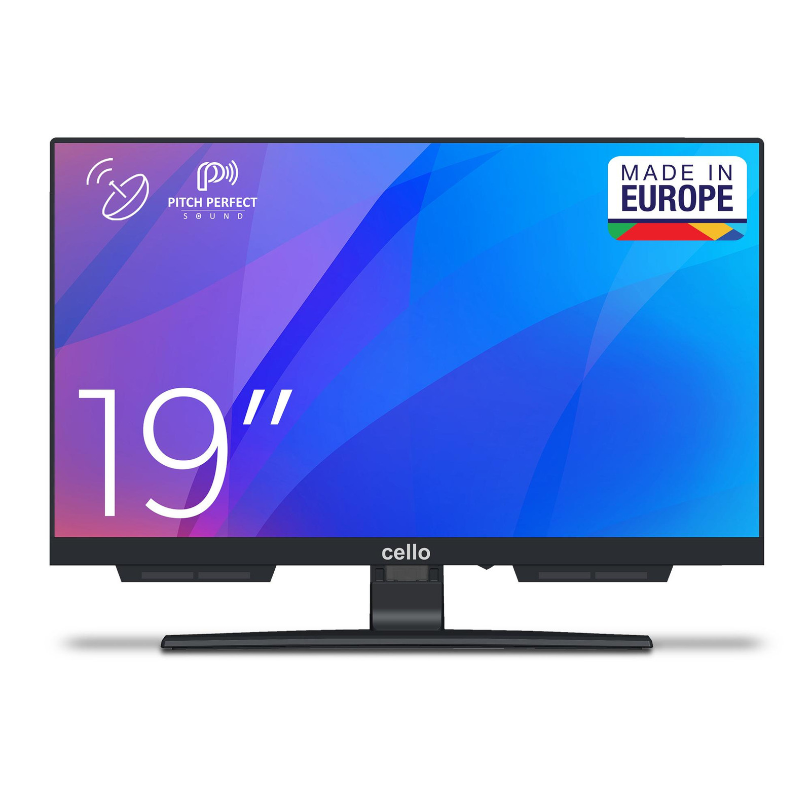 Cello 19-inch LED-televisie met triple-tuner, USB-opnamefunctie, HDMI en Perfect-Pitch-geluid met VESA-bevestiging 75x75 mm