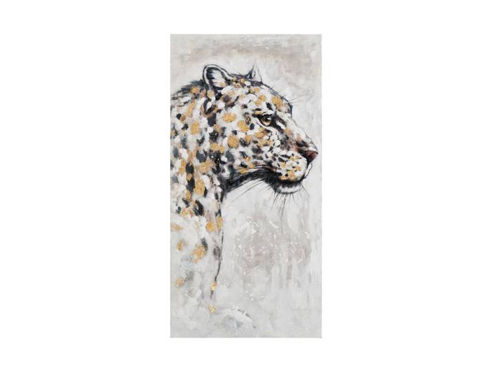 Handgemaltes Bild „Leopard in Gold“ 60 x 120 cm Multicolor Crea Collection
