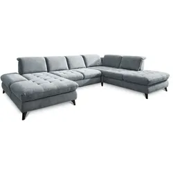 Wohnlandschaft Trento Stoff Grey / Blue