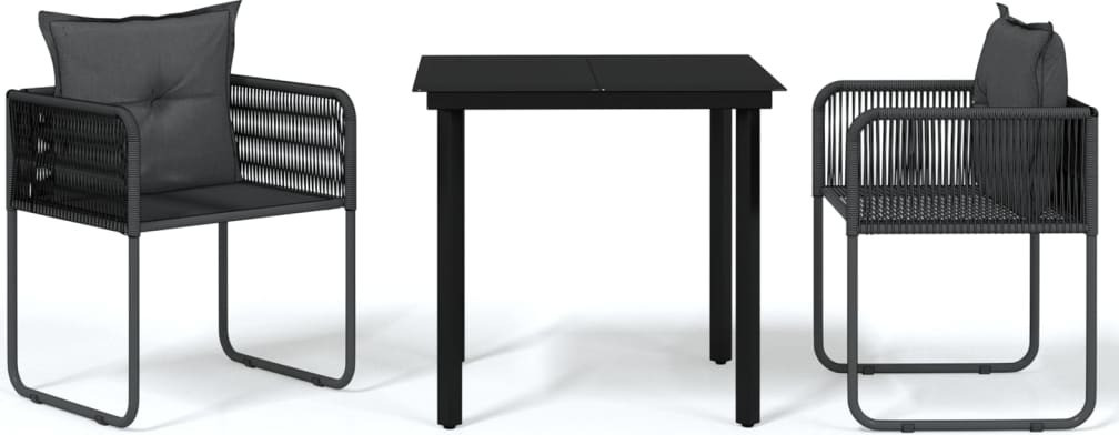 vidaXL 3-delige tuinset, zwart