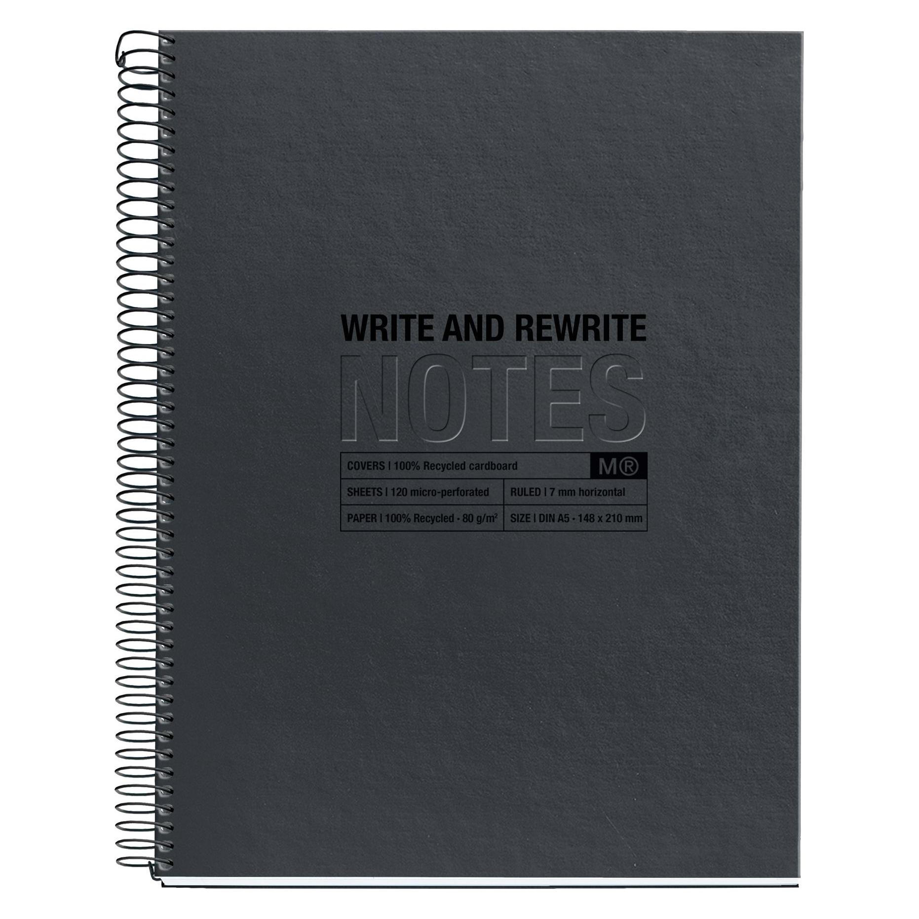 Maul ECO Design NB4 BLACK Recycle A5 HOR. 80g schwarz (Speditionsversand) (A5, Liniert) (A604699)