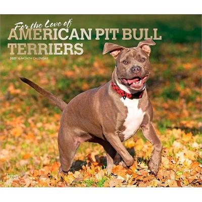 For the Love of American Pit Bull Terriers 2027 14 X 24 Inch (Hanging) Monthly Deluxe Wall Calendar Foil Stamped Cover Plastic-Free