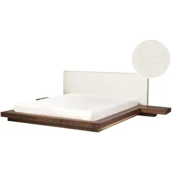 BETT mit LED 180/200 cm MDF-Platte Braun Zen
