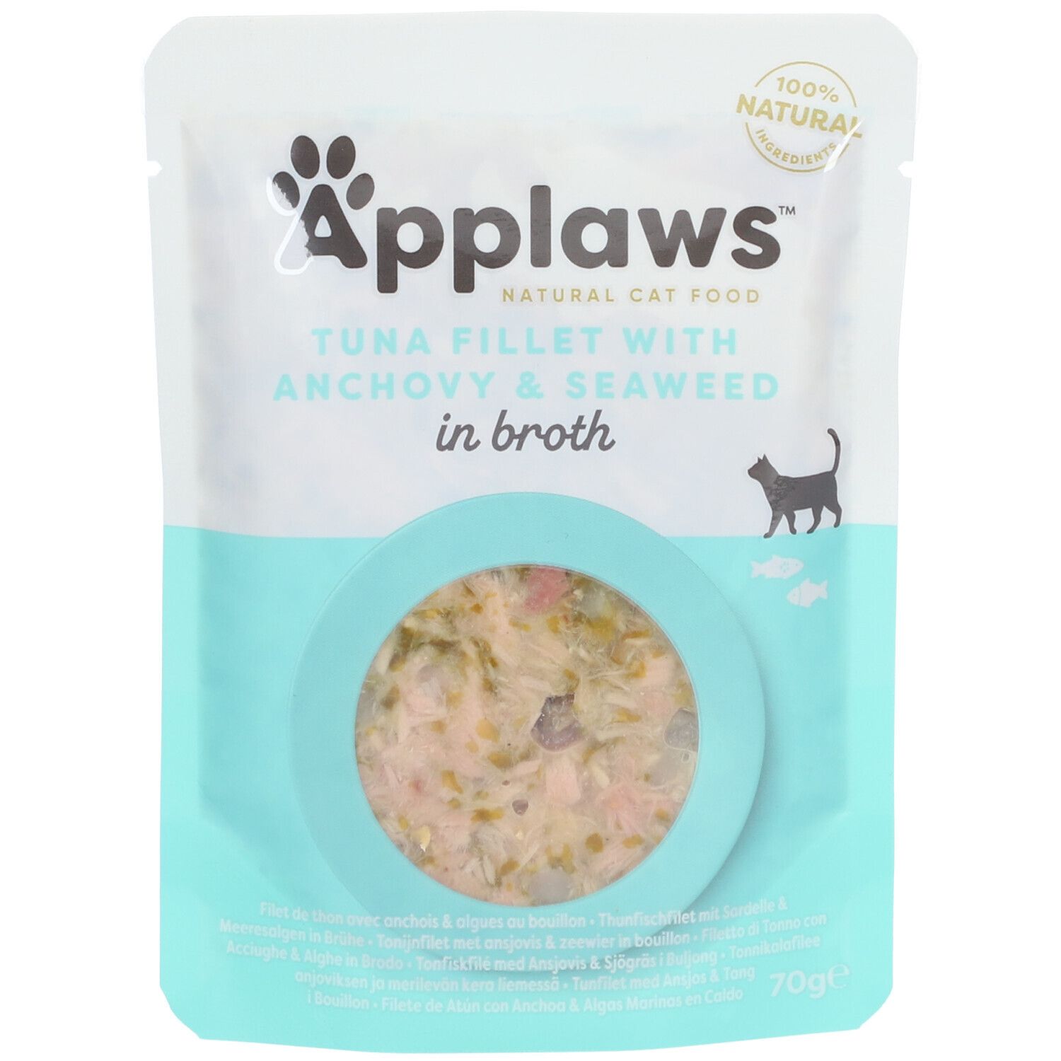 Applaws Nassfutter im Beutel mit Thunfischfilet und Sardelle für Katzen 70 g Futter