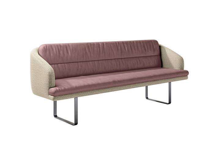 Dieter Knoll Sitzbank, Rosa, Beige, Metall, 3-Sitzer, 255x89x68 cm, Fußauswahl, Stoff-/Lederauswahl, Esszimmer, Bänke, Sitzbänke