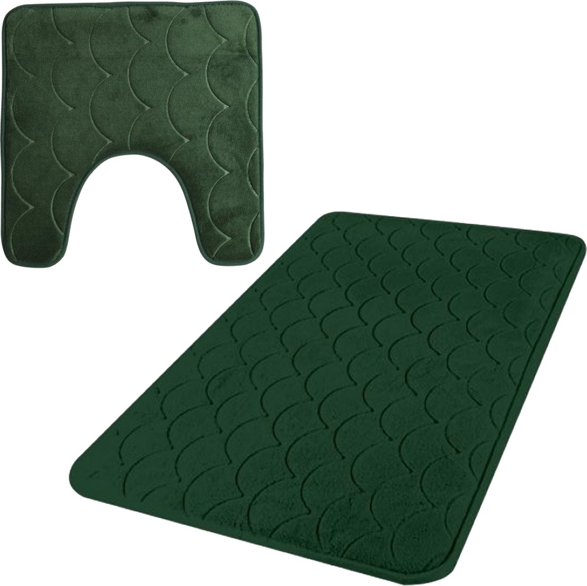 Urban Living Badkamer Droogloop Matjes Set van 2 - Memory Foam - Donkergroen