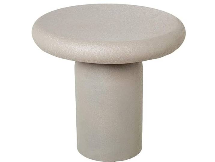 DRW Runder Beistelltisch aus Metall in Beige, matt, rauh, 42 x 45 x 45 cm