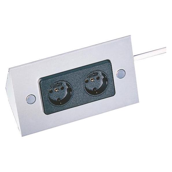 Thebo E 3900/ST2 Aluminium Steckdose 2-Fach (17906)