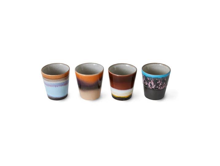 HKliving Lot de 4 tasses ristretto 70 s Solar'