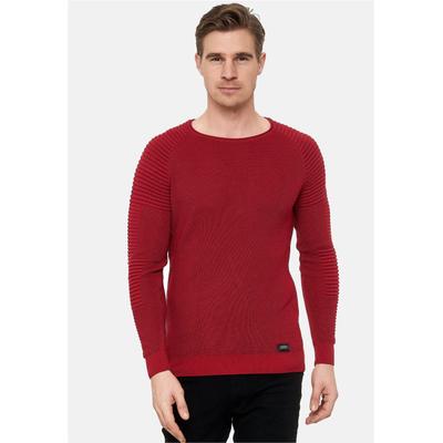 Strickpullover RUSTY NEAL, Herren, Gr. XXL, rot, 50% Polyacryl, 50% Baumwolle, unifarben, normal, Rundhals, Pullover Strickpullover, mit modernem Rundhalsausschnitt