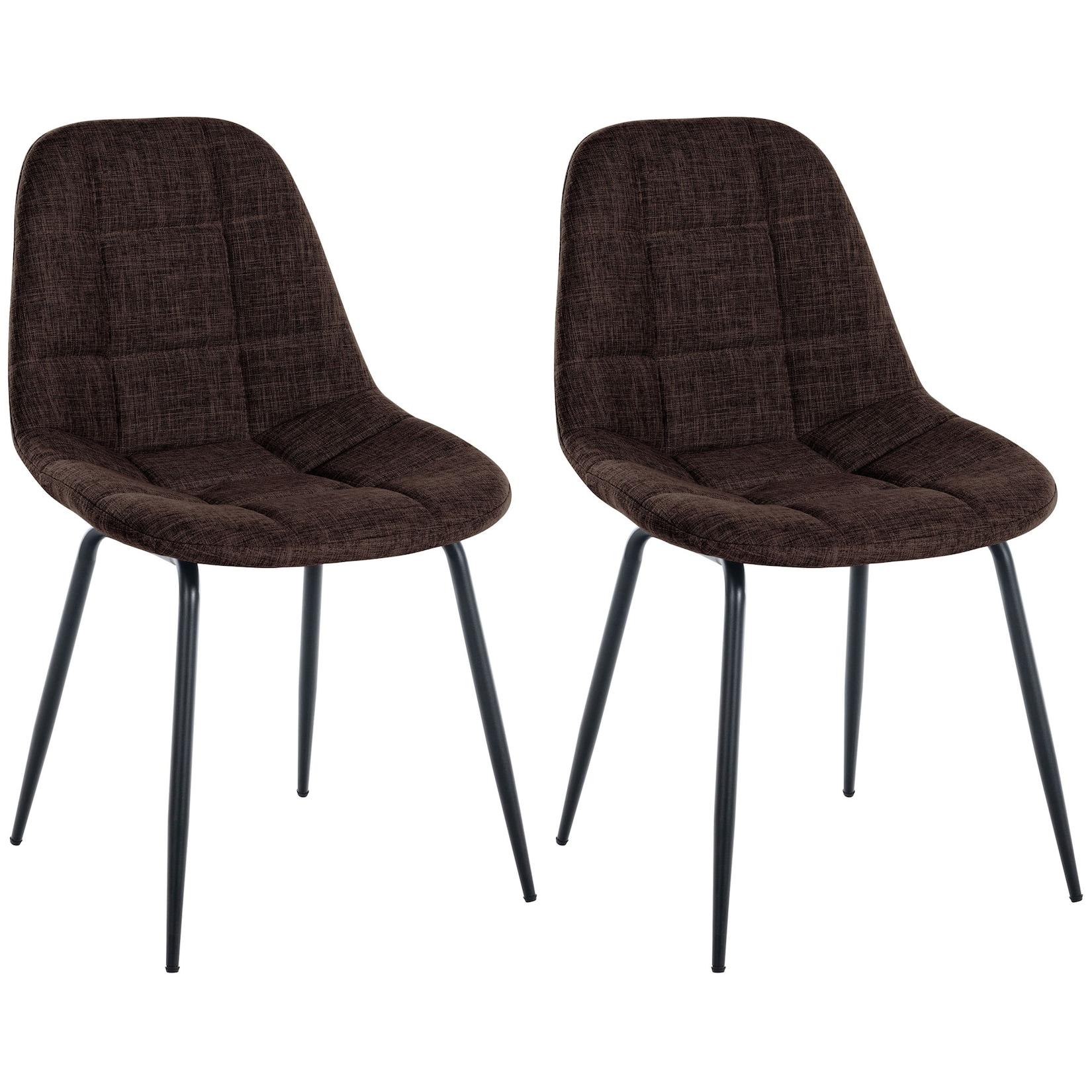 CLP 2er Set Stuhl Tom Stoff Farbe: braun, Material: Stoff