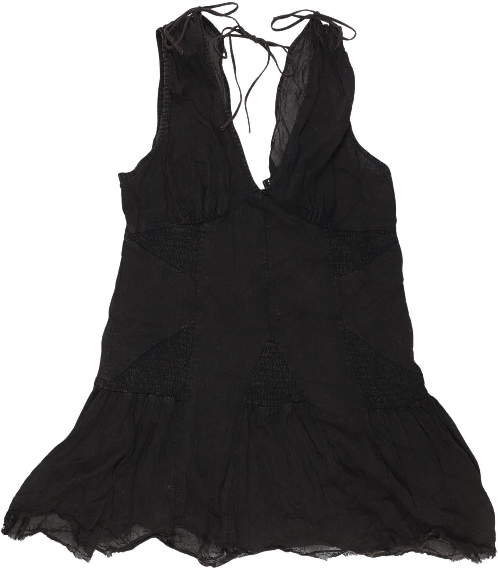 asos Damen Top, Schwarz, Gr. EU 42, Baumwolle - Second Hand