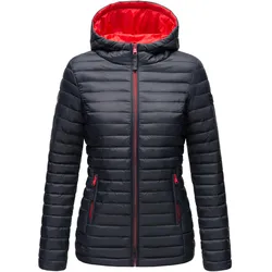 MARIKOO Damen Steppjacke Übergangsjacke mit kontrastfarbendem Reißverschluss Asraa