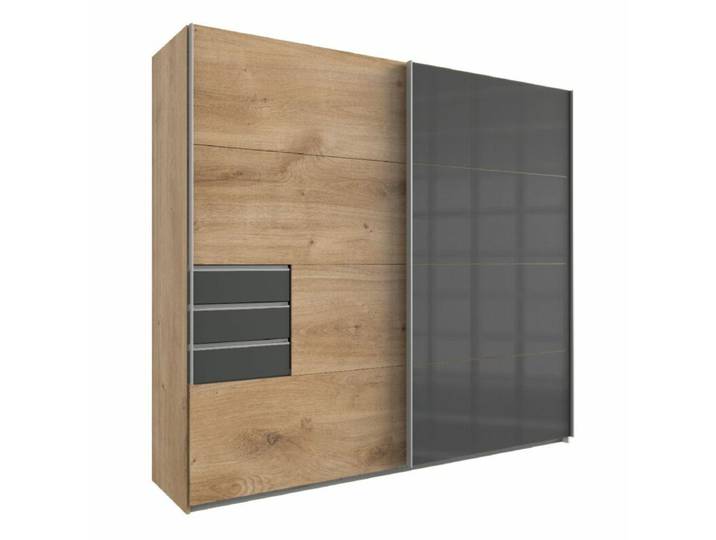 Wimex Saigon Schwebetürenschrank 2-türig mit Glaselementen - Glas grey Modern