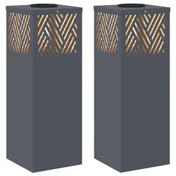 vidaXL Solar LED Weg Licht 2 pcs Anthrazit Kalt gewalzter Stahl