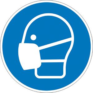 SafetyMarking Hinweisschild ISO 7010 M016, Aluminium, Ø 20 cm, Gebotszeichen, Maske benutzen