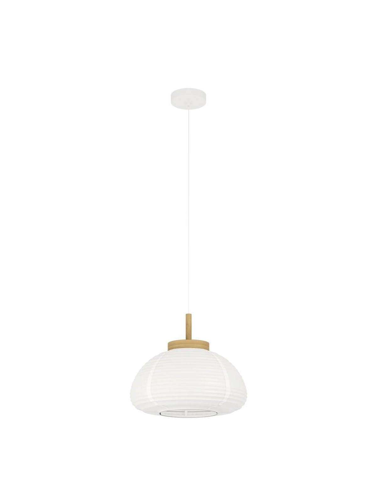 EGLO SUMMERHILL PENDELLEUCHTE Ø400 HOLZ/WEISSER PAPIERSCHIRM FSC