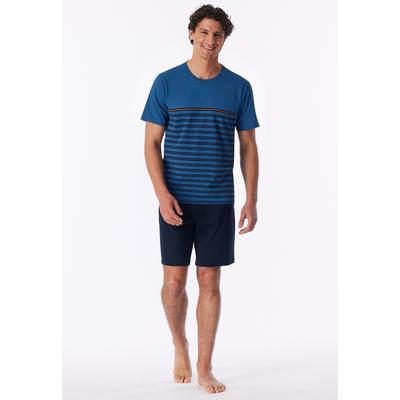 Shorty UNCOVER BY SCHIESSER "UNCOVER Nightwear", Damen, Gr. 54, blau (800, blau), Obermaterial: 100% Baumwolle, Homewear-Sets Shorty