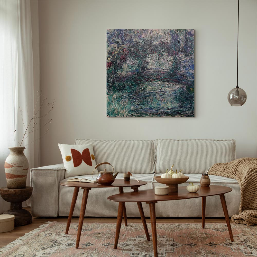 home24 Canvas afbeelding The Japanese Bridge grijs/multicolor 40 x 40 cm