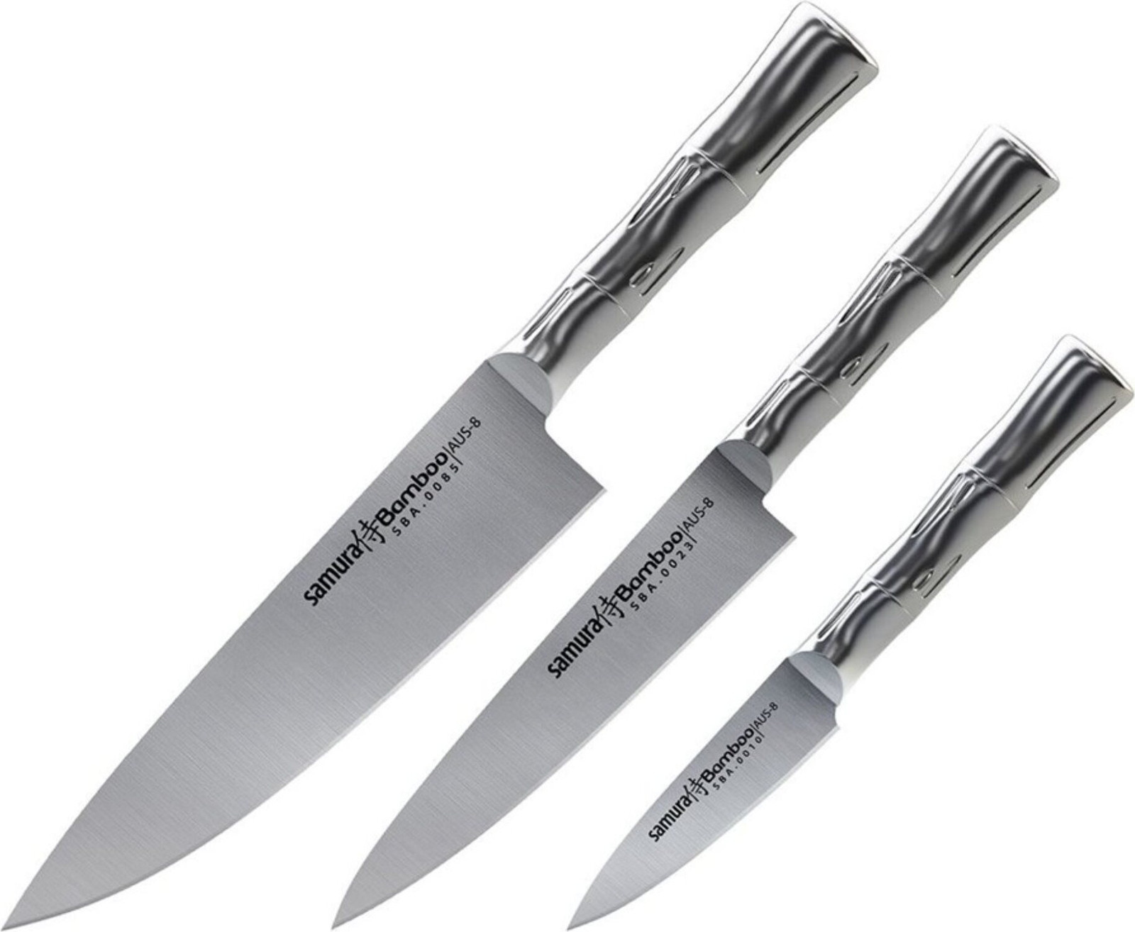 Samura Set van 3 Keukenmessen SBA0220 met Bamboe Handvat
