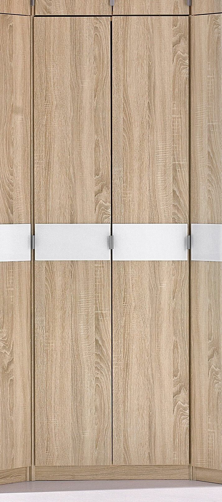 Eckkleiderschrank PRIESS "Kleiderschrank Schrank Garderobe Wäscheschrank Madrid", braun (struktureichefarben hell, weißglas), H:193cm, Schränke, Eckkleiderschrank, voll ausgestattet, viel Stauraum, MADE IN GERMANY