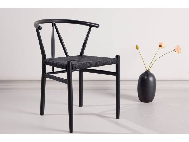 Stuhl Fliou II - In Schwarz mit einheitlich-farbener Sitzfläche - Schwarz - Luxusbetten24