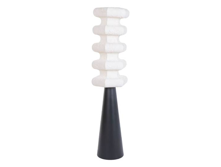 Lampadaire en papier et acier beige 40x40x81 cm