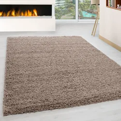Hochflorteppich RHEIN, einfarbig, Beige, 120 x 170 cm