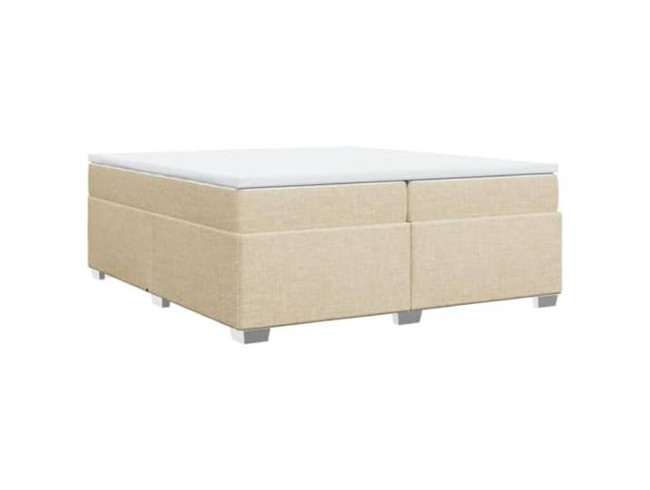 vidaXL Boxspringbett mit Matratze Creme 200x200 cm Stoff