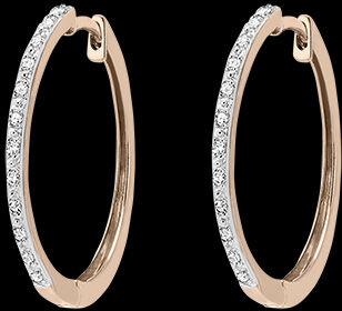 Edenly Creolen mit halbem Diamantbesatz- Noa - RosÃ©gold, 18 Karat, mit Diamant