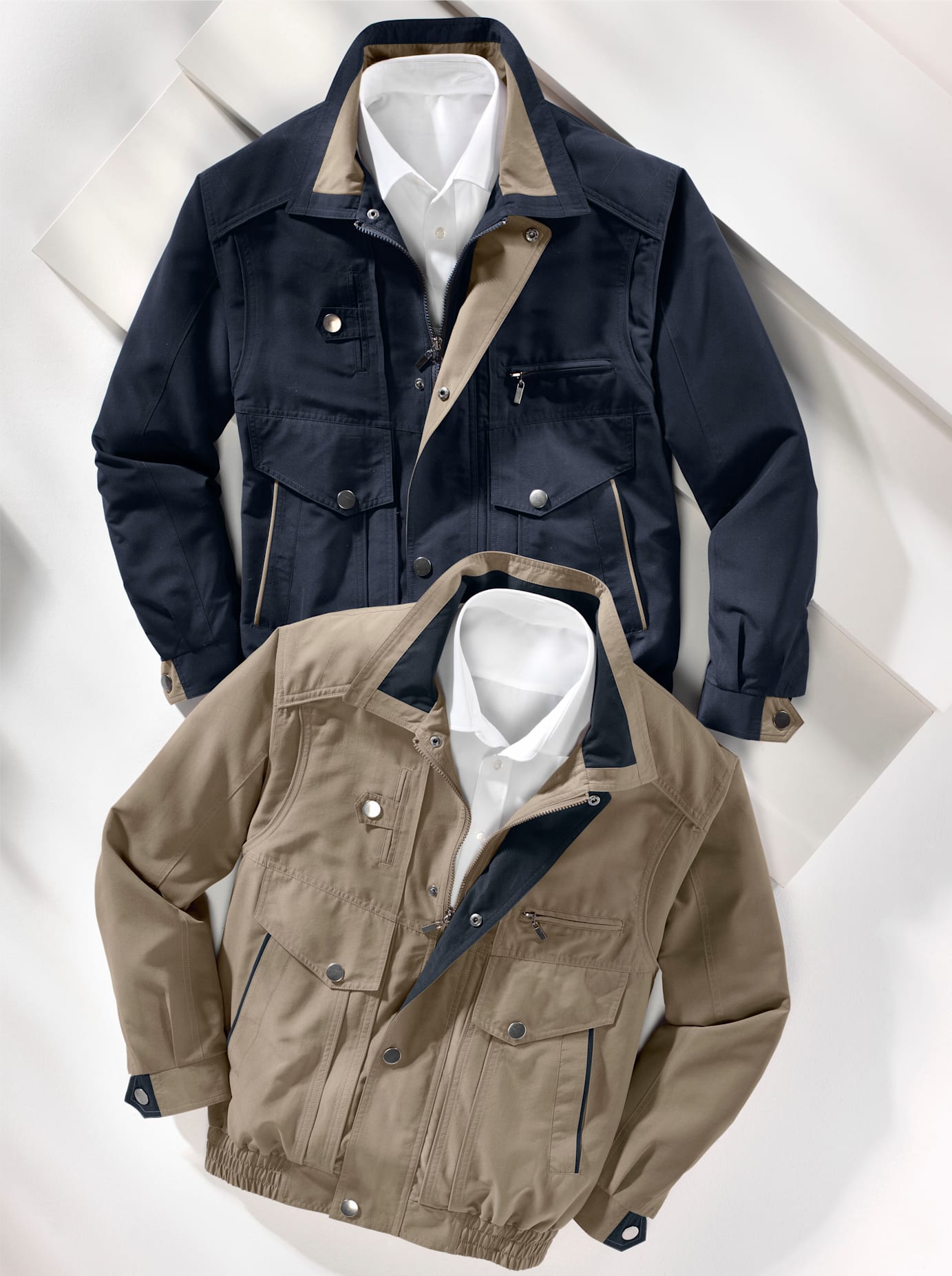 Blouson KINGS CLUB, Herren, Gr. 48, beige, 100% Polyester, unifarben, Jacken Blouson beige 48