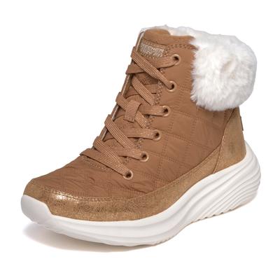Winterstiefel SKECHERS "BOUNDER PRO", Damen, Gr. 33, bunt (braun), Textil, Schuhe Winterstiefel, Winterboots, Schnürboots, Größenschablone zum Download