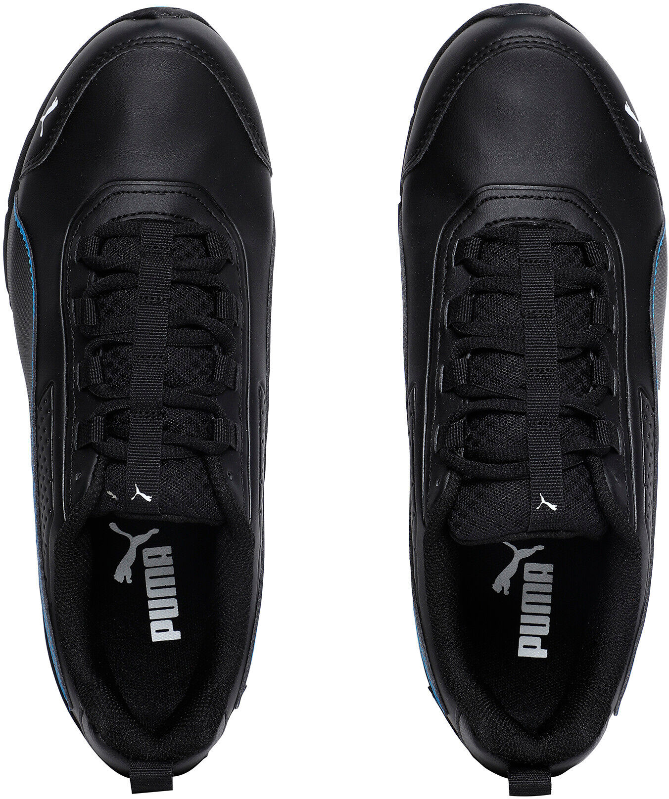 Sneaker PUMA "LEADER VT SL", Gr. 44,5, schwarz (puma schwarz, puma weiß, indigo bunting), Synthetik, Schuhe Sneaker, mit SOFTFOAM+ Dämpfung, EVA-Sohle, mit Schnürverschluss puma schwarz, puma weiß, indigo bunting 44,5