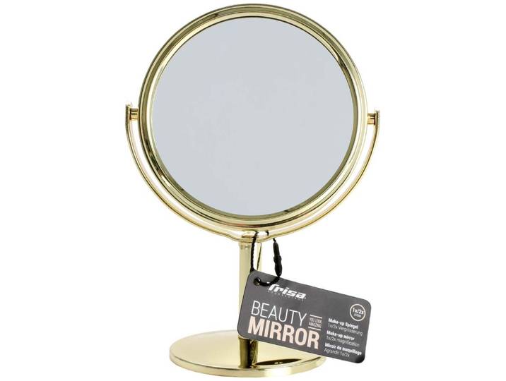 Trisa Mini Stand Spiegel, gold