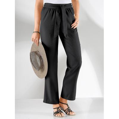 Palazzohose CLASSIC BASICS, Damen, Gr. 44, Normalgrößen, schwarz, 100% Polyester, unifarben, lang, Hosen Palazzohose