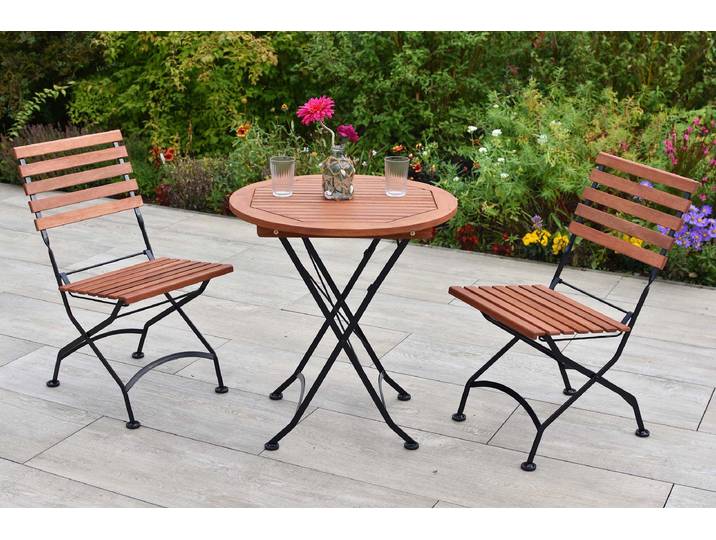 Balkonset Schlossgarten 3-teilig Typ A Schwarz/Braun