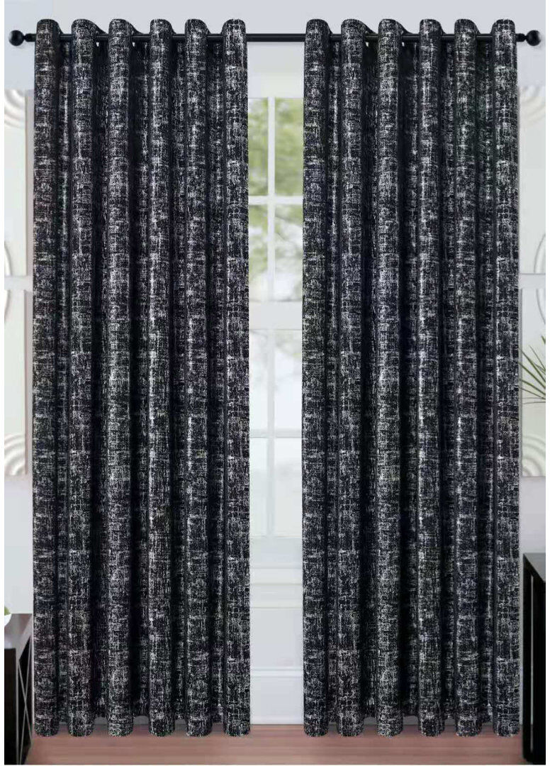 Metro Freitas Room Darkening Curtain Black 168cm Width x 229cm Drop