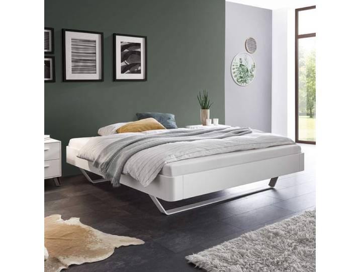 Bett Cilona ohne Kopfteil 160x200 cm Weiß modern