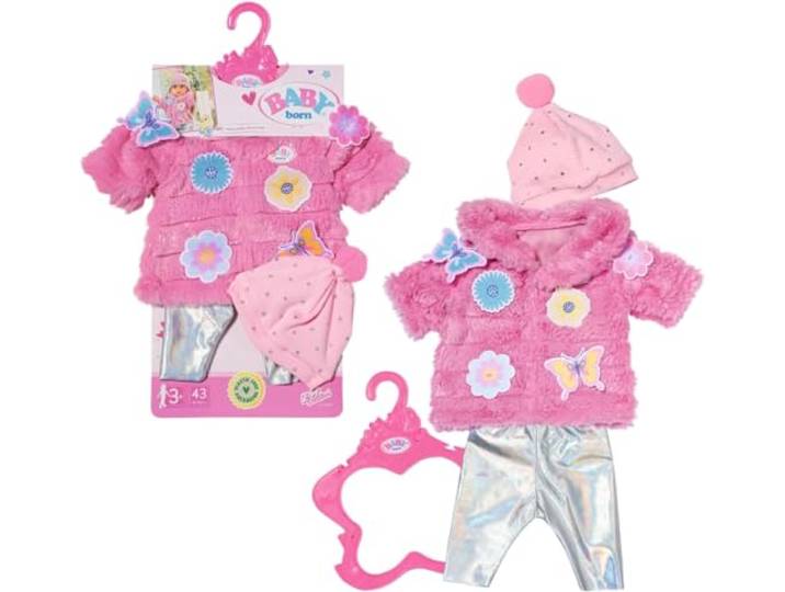BABY born Roze jas-set 43 cm met legging en muts