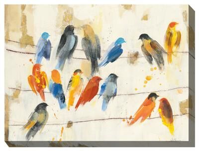 CHITTER CHATTER OUTDOOR ART 40X30 by West of the Wind in Multi