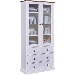Inter-Link Küchenschrank Westerland, weiß, 90 x 198 cm, mit 2 Türen, 3 Schubladen & 4 Fächer