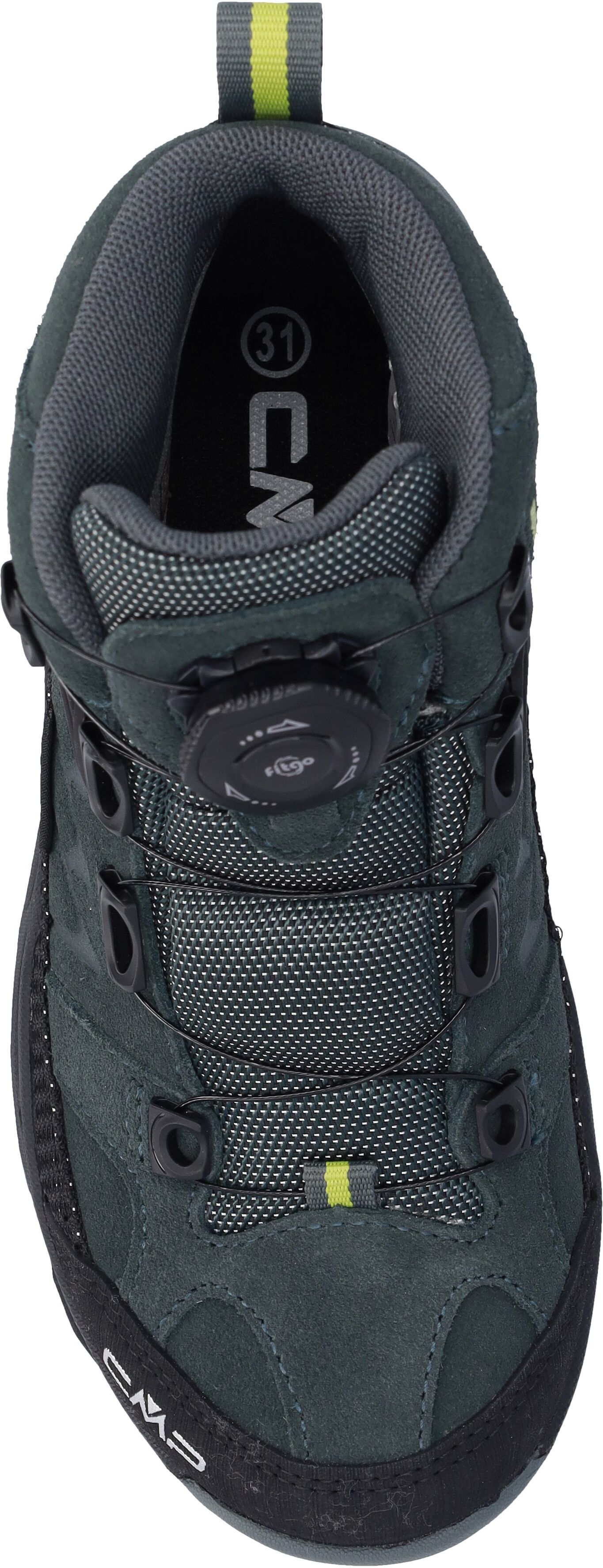 Outdoorschuh CMP "KIDS KIRUNA MID FITGO WP TREKKING SHOES", Kinder, Gr. 29, grau (jungle, cardamom), Leder, Schuhe Outdoorschuh, wasserdicht jungle, cardamom 29