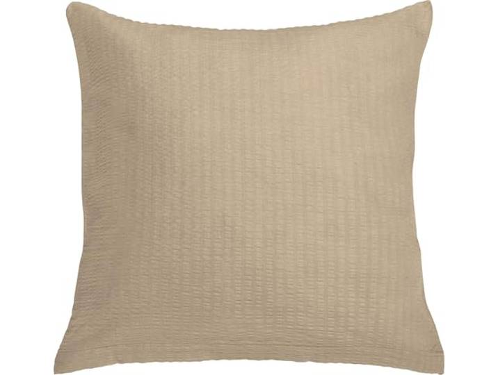 Erwin Müller Kuschelkissenbezug Edel-Seersucker Uni Serie Wertingen - für die warme Jahreszeit, temperaturausgleichend, pflegeleicht, mit Reißverschluss - Taupe Größe 40x40 cm