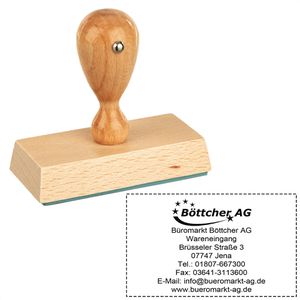 Böttcher-AG Holzstempel  Textstempel, inklusive Textplatte, für 9 Zeilen