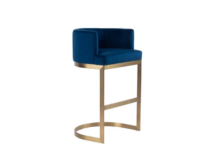 Lasco Barhocker - Marineblau – Basis Messing