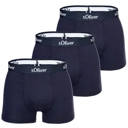 s.Oliver Herren Boxershorts, 3er Pack - Boxerbrief, Baumwoll-Stretch Marine / XL
