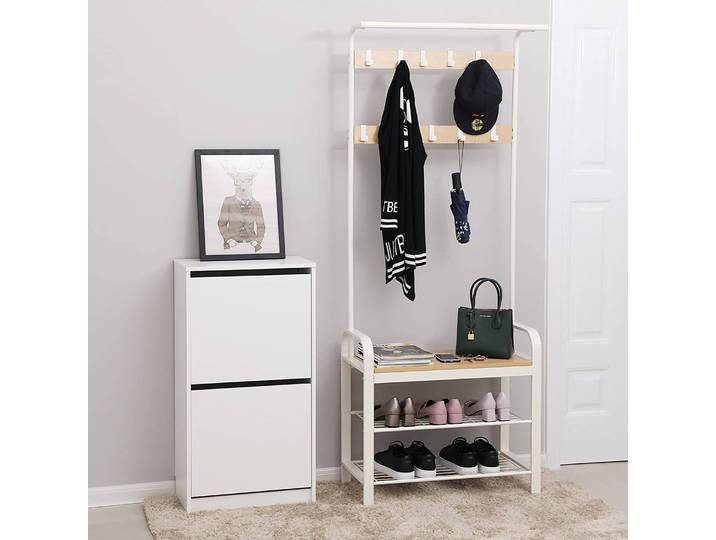 Ensemble d’entrée compact Westerly 72 x 183 x 34cm Blanc/Blanc/Beige